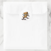 Sticker Rond Livraison de pizza, Funny Pizza Skateboard (Sac)