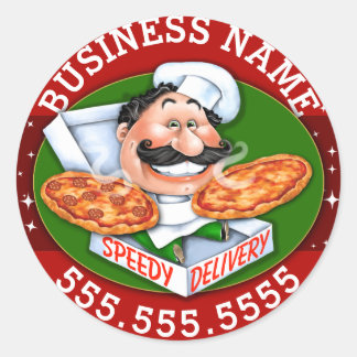 Sticker Rond Livraison de pizza Pizzeria Business Personnalisab