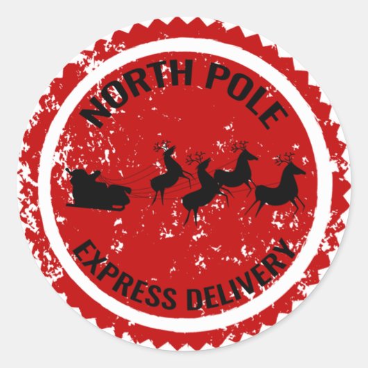 Sticker Rond Livraison d'Express au pôle Nord (Devant)