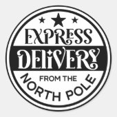 Sticker Rond Livraison d'Express du pôle Nord (Devant)