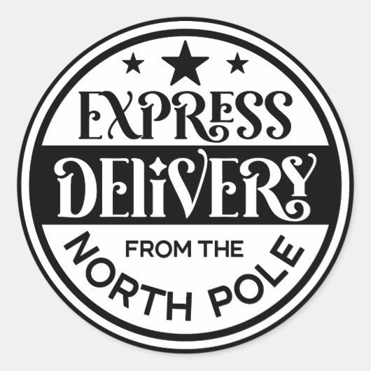 Sticker Rond Livraison d'Express du pôle Nord (Devant)
