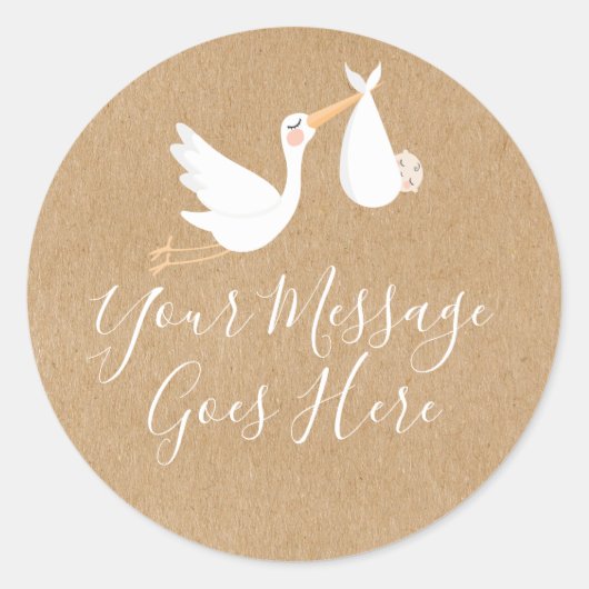 Sticker Rond Livraison spéciale bébé nouveau-né (Devant)