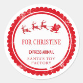 Sticker Rond Livraison spéciale Christmas North Père Noël Potea (Devant)