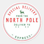Sticker Rond Livraison Spéciale De L'Express Du Pôle Nord (Devant)