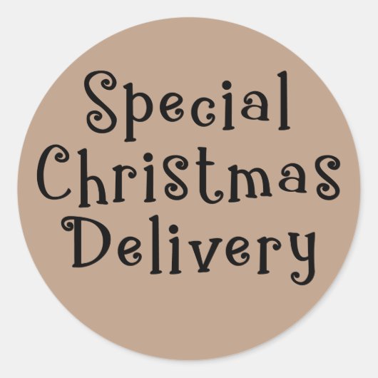 Sticker Rond Livraison spéciale de Noël Kraft Holiday (Devant)