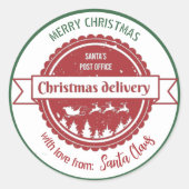 Sticker Rond Livraison spéciale de Père Noël Christmas (Devant)