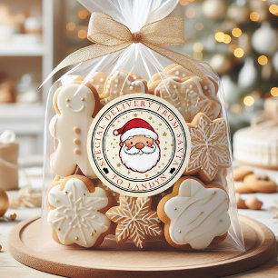 Sticker Rond Livraison spéciale de Père Noël Custom