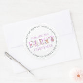 Sticker Rond Livraison spéciale de Père Noël Cute Premier Noël (Enveloppe)