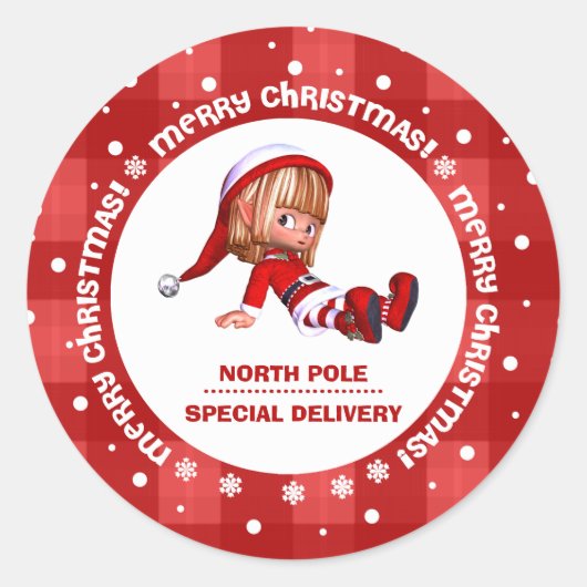 Sticker Rond Livraison spéciale du Noël du Pôle Nord (Devant)