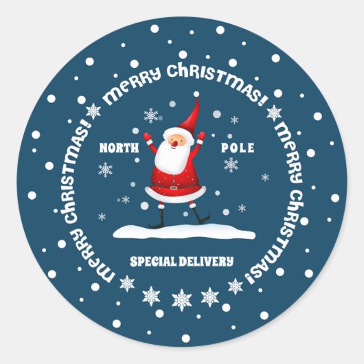 Sticker Rond Livraison spéciale du Noël du Pôle Nord (Devant)