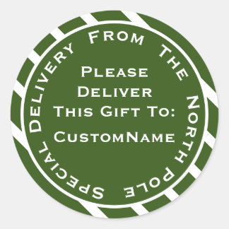 Sticker Rond Livraison Spéciale Du Pôle Nord Cadeau de Noël
