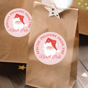 Sticker Rond Livraison Spéciale Du Pôle Nord Santa Claus