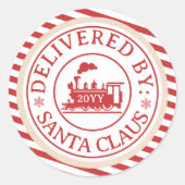 Sticker Rond Livraison Spéciale Du Train Du Pôle Nord Par Santa (Devant)