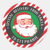 Sticker Rond Livraison spéciale Enfants Noël de Père Noël (Devant)