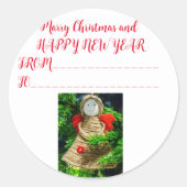 Sticker Rond Livraison spéciale Noël de Père Noël (Devant)