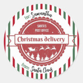 Sticker Rond Livraison spéciale Noël de Père Noël (Devant)