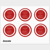 Sticker Rond Livraison spéciale Père Noël Nom de Noël Balise St (Feuille)