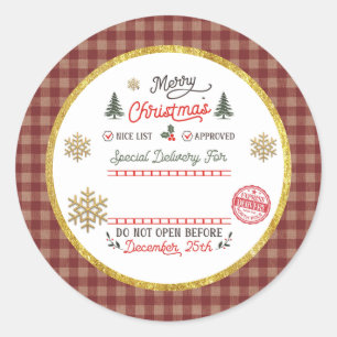 Sticker Rond Livraison spéciale personnalisée Père Noël Pôle No