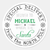 Sticker Rond Livraison spéciale personnalisée Pôle Nord Père No (Devant)