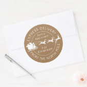 Sticker Rond Livraison spéciale Pôle Nord Père Noël Approuvé (Enveloppe)