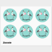 Sticker Rond Livraison spéciale Stork Baby Reveal Sprinkle Part (Feuille)