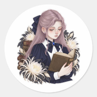 Sticker Rond Livre beaucoup lu