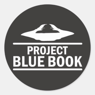 Sticker Rond Livre bleu de projet