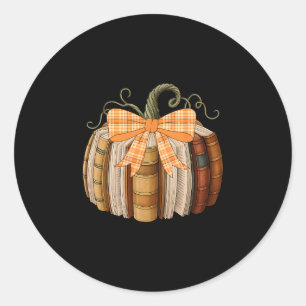 Sticker Rond Livre d'automne Citrouille Halloween Professeur Bi