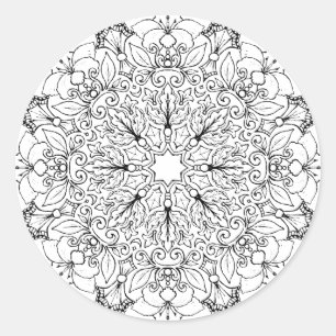 Sticker Rond Livre de coloriage Mandala 1-63