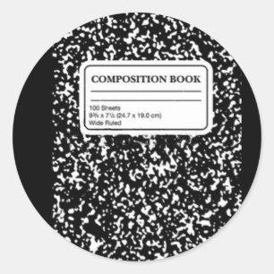 Sticker Rond Livre de composition/Étudiant-Enseignant