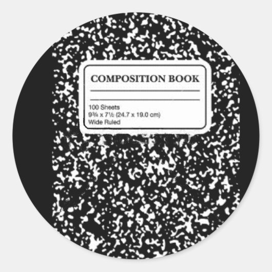Sticker Rond Livre de composition/Étudiant-Enseignant (Devant)