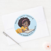 Sticker Rond Livre de lecture pour filles Professeur de bibliot (Enveloppe)