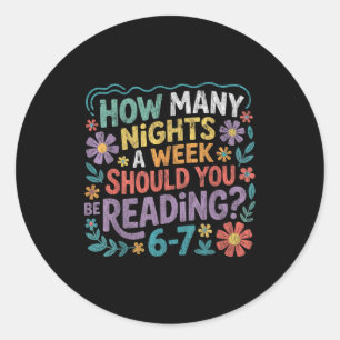 Sticker Rond Livre de mème drôle de lecture six sept Amoureux d