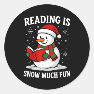 Sticker Rond Livre de neige de bonhomme de neige autant de Noël