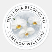 Sticker Rond Livre de peinture phalaenopsis orchidée blanche ét (Devant)