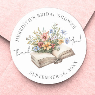 Sticker Rond Livre de remerciement floral Shower de mariage