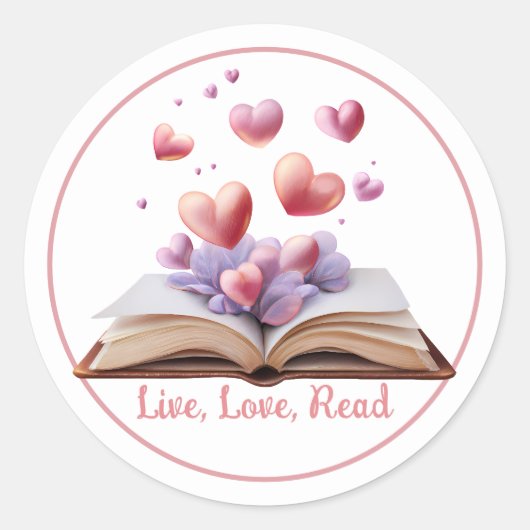 Sticker Rond Livre des cœurs (Devant)