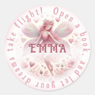 Sticker Rond Livre Fée