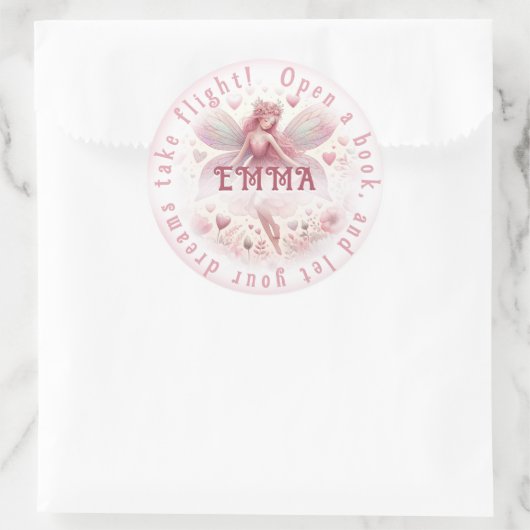 Sticker Rond Livre Fée (Sac)