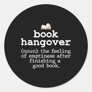 Sticker Rond Livre Hangover Définition Bookworm Lecture Nerd