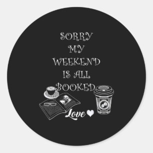 Sticker Rond Livre Lover Drôle Citation Graphique Design Mignon