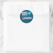 Sticker Rond Livre Lover Lecture Rainy Days Bookworm (Sac)
