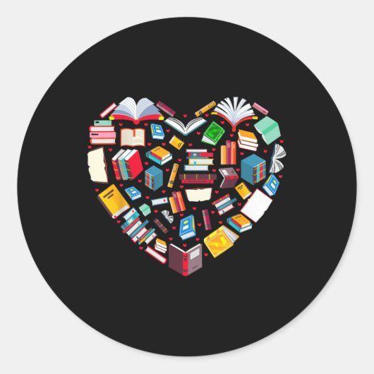 Sticker Rond Livre Lover Librairie Enseignant Bookish Books Hea (Devant)