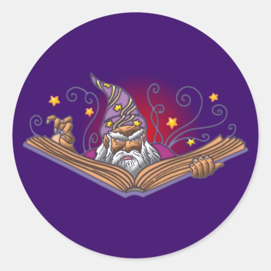 Sticker Rond Livre magique Grimoire wizard sorcerer warlock (Devant)