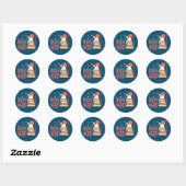 Sticker Rond Livre Nerd Bookworm Lecteur de livre de lecture (Feuille)