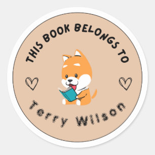 Sticker Rond Livre pour enfants minimaliste de rentrée scolaire