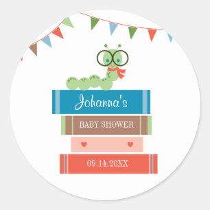 Sticker Rond Livre pour l'autocollant de faveur de baby shower