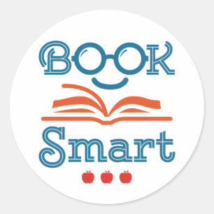 Sticker Rond Livre Smart Funny Lecture Lover Bookworm