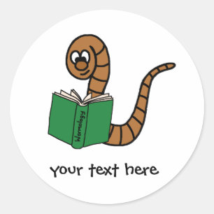 Sticker Rond Livre Worm