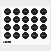 Sticker Rond Livres à lecture chaude Wavy Lecture ver (Feuille)